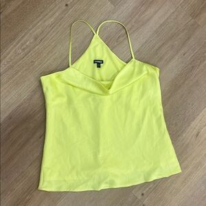 Express Neon Yellow Cowl Neck Camisole